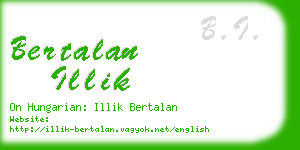 bertalan illik business card